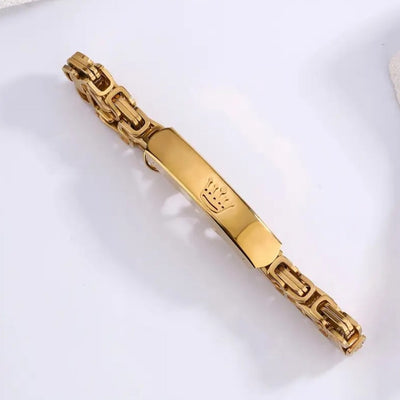 Fashionable Gold-Plated Crown Bracelet for Men & Women