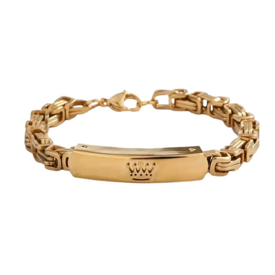 Fashionable Gold-Plated Crown Bracelet for Men & Women